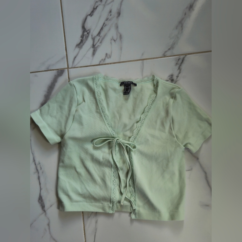 Pistachio green crop top